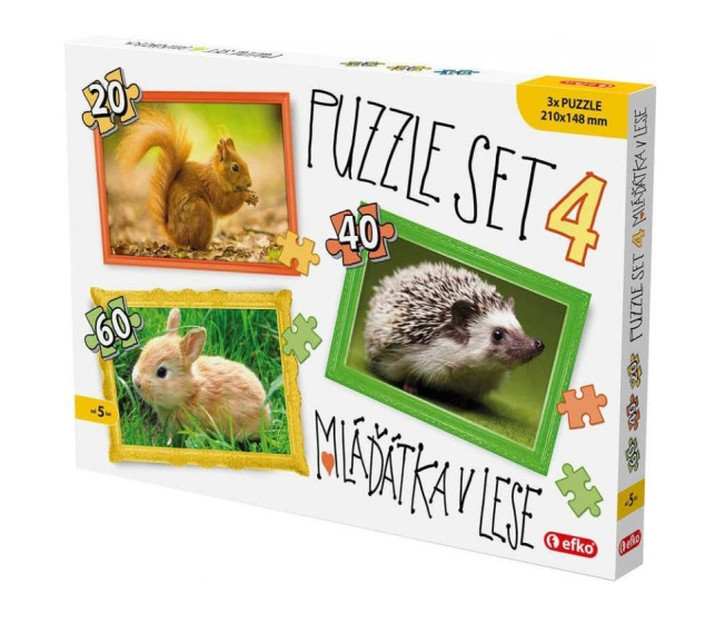 Puzzle 3 v 1 – Mláďátka v lese