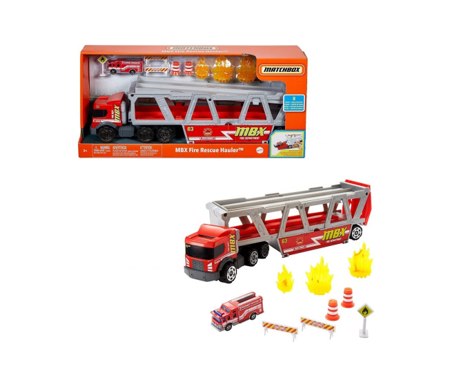 Matchbox - Hasičské auto s transportérem