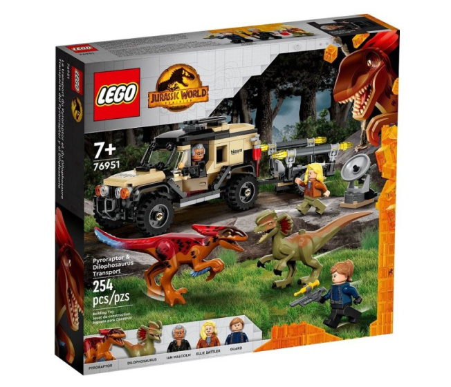 76951 Lego Jurassic World - Přeprava Pyroraptora a Dilophosaura