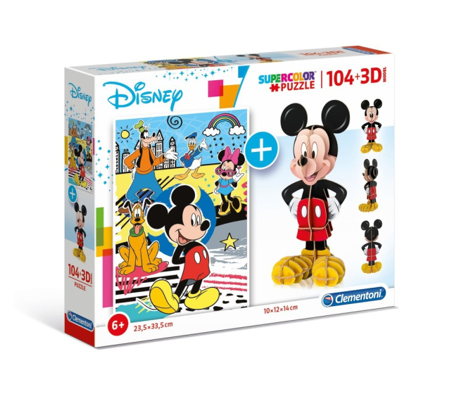 Puzzle 104 + 3D – Mickey Mouse