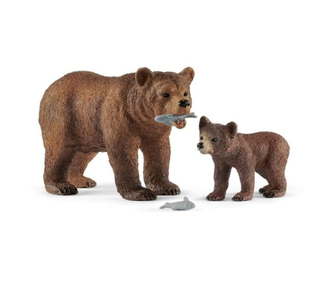 Schleich - Medvědice grizzly s mláďatem 42473