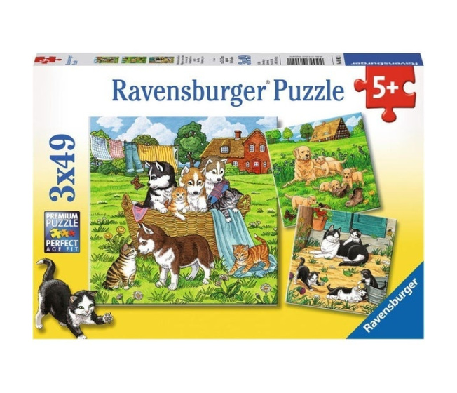 Puzzle - Psi a kočky 3v1