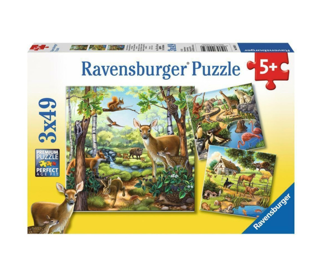 Puzzle zvířátka 3v1