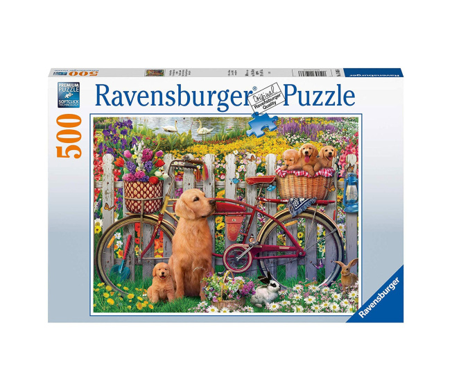 Puzzle 500 - Pejskové v zahradě