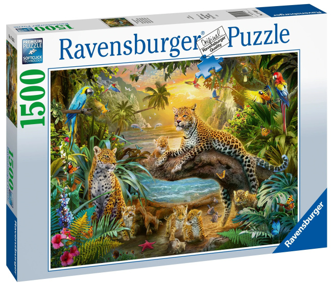 Puzzle 1500 – Leopardí rodina v džungli