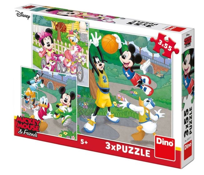 Puzzle 3 x 55 – Mickey Mouse a přátelé