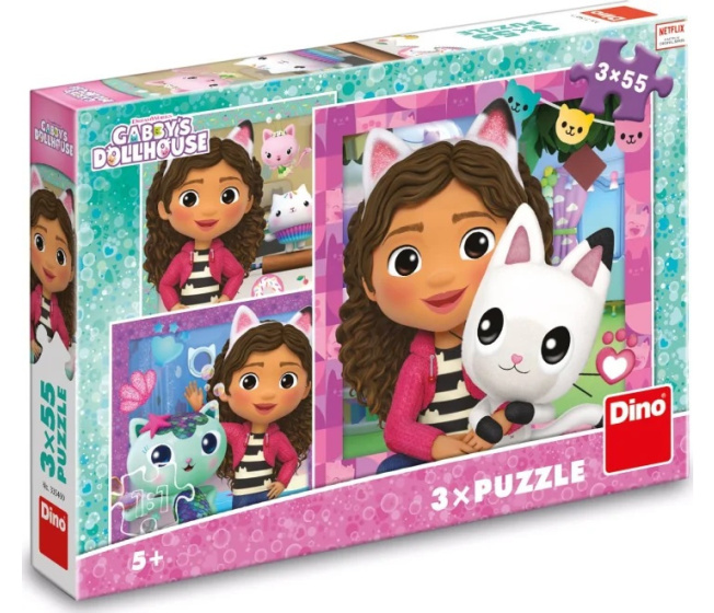 Puzzle 3x55 – Gabby´s Dollhouse