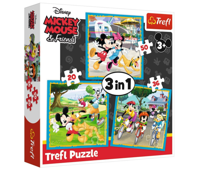 Puzzle 3 v 1 – Mickey Mouse a kamarádi