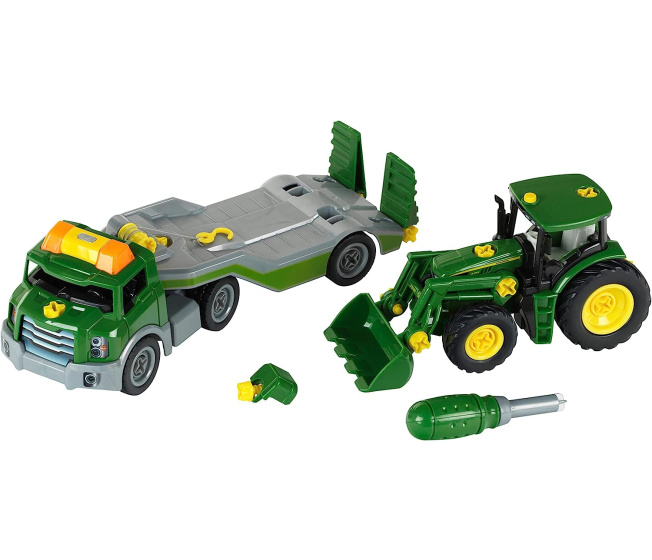 John Deere - Traktor 6215R a traktor s přívěsem