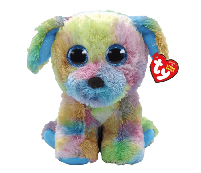 TY Beanie Babies – Plyšový pejsek duhový 16 cm